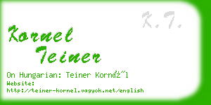 kornel teiner business card